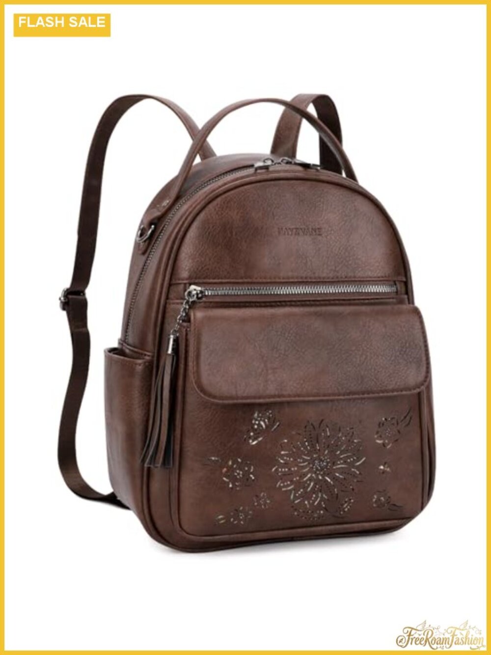Women's Mini Backpack Purse Lightweight Vegan Leather Multi Pocket Daypack
